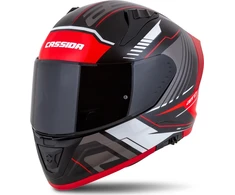 Motociklininko šalmas Cassida Aero Drome Juodas Pearl/Raudona/Baltas/Gray
