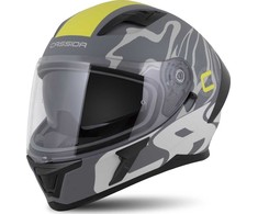 Motociklo šalmas Cassida Orbit Multivers matinė pilka/šviesiai pilka/fluorescencinė geltona/juoda