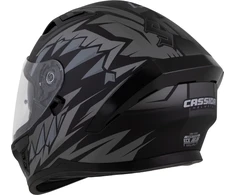 Motociklininko šalmas Cassida Orbit StriX, matinė juoda/pilka
