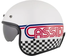 Motociklininko šalmas Cassida Oxygen Rondo 2.0 Pearl Baltas/Raudona/Mėlyna/Juodas