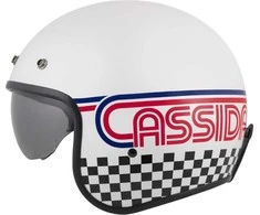Motociklininko šalmas Cassida Oxygen Rondo 2.0 Pearl Baltas/Raudona/Mėlyna/Juodas