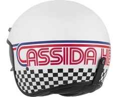 Motociklininko šalmas Cassida Oxygen Rondo 2.0 Pearl Baltas/Raudona/Mėlyna/Juodas