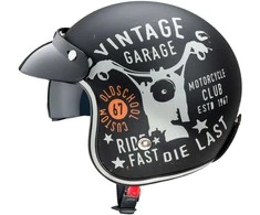 Motociklininko šalmas W-TEC Café Racer - Juodas S(55-56)