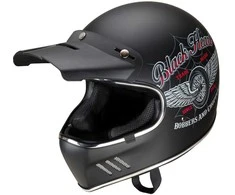 Motociklininko šalmas W-TEC Juodas Heart Retron