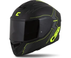 Motociklo šalmas Cassida Integral GT 2.1 Flash matinė juoda / fluorescencinė geltona / tamsiai pilka