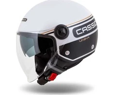 Motorcycle Helmet Cassida Handy Plus Linear Pearl Baltas/Juodas/Gold