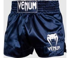 Muay Thai šortai Venum Classic – tamsiai mėlyni/balti