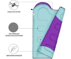 NC2008 PURPLE- TURQUOISE SLEEPING BAG SIZE M NILS CAMP
