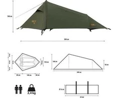 NC2502 SKYAIR 2 ITIN LENGVA PALAPINĖ ŽALIA NILS CAMP