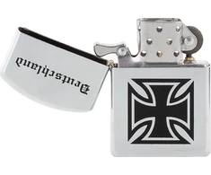 Vėjui atsparus žiebtuvėlis MFH Deutschland - poliruotas chromas, neužpildytas