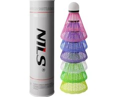 Nailoniniai badmintono plunksniukai Nils NBL6026, įvairiaspalviai, 6 vnt.