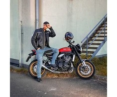 Odinė motociklininko striukė W-TEC Helsin