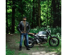 Odinė motociklininko striukė W-TEC Juodas Heart Perfectis