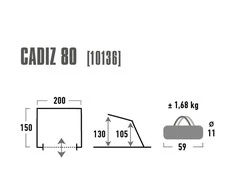High Peak Cadiz 80 paplūdimio palapinė, pilka (10136)