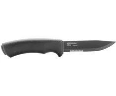 Peilis Morakniv Bushcraft SRT, pusiau dantytas, juodas