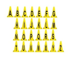 Plastikiniai treniruočių žymekliai inSPORTline Alphabet 23 cm (26vnt.)