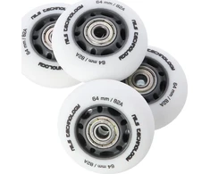 PU 64x24 82A Baltas (4 vnt.) + ABEC-7 (8 vnt.) NILS EXTREME KOMPLEKTAS