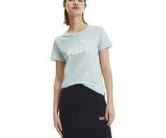 Puma Palaidinė Ess+ Logo Heather Tee Žalias