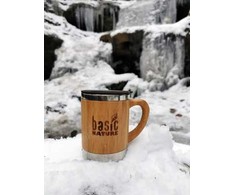 Puodelis BasicNature Beaker Bamboo, 0.3L