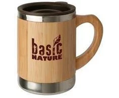 Puodelis BasicNature Beaker Bamboo, 0.3L