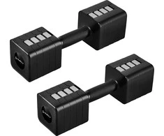 REGULIUOJAMOS DUMBBELLS Juodas 2 x 5 KG HL02 HMS