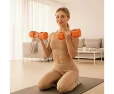 REGULIUOJAMOS DUMBBELLS Oranžinis 2 x 2,5 KG HL03 HMS