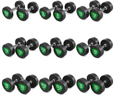Rinkinys hantli stałych poliuretanowych 2,5-25kg (skok co 2,5kg) 275kg – UpForm