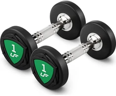 UpForm poliuretaninių hantelių rinkinys 1–10 kg (žingsnis 1kg), 110 kg