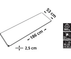 Savaime prisipučiantis kilimėlis Cattara – mėlynas, 186 x 53 x 2,5 cm
