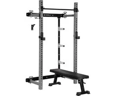 Sieninis stumdomas treniruoklis su suoliuku KLT34 pilkos spalvos HMS FITNESS