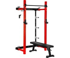 Sieninis stumdomas treniruoklis su suoliuku KLT34 Raudonas HMS FITNESS