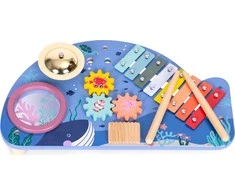 Instrumentų stalas muzikos stalas cimbolai cimbolai mušamieji cimbolai trintuvė jūrų tema ECOTOYS