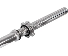 Straight Weightlifting Barbell inSPORTline Welenorty 220 cm / 30 mm with Threaded Ends and Collars
