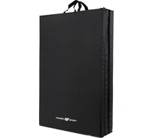 Sudedamas kietas gimnastikos kilimėlis su lipukais, 180 x 90 x 5 cm, juodas - Marbo Sport
