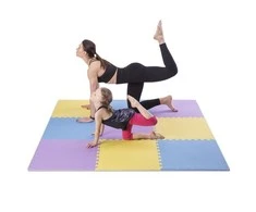 Sudedamas kilimėlis treniruotėms One Fitness MP10 geltonas-mėlynas-purpurinis, 60x60x1.0cm (9 dalių)