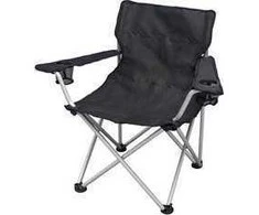Sudedama kėdė BasicNature Travel Comfort, juoda