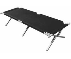 Sulankstomas gultas BasicNature Alu-Campbed, 210x66cm, Juodas