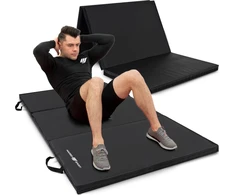Sulankstomas kietas gimnastikos kilimėlis su „Velcro“ užsegimais, 180 x 90 x 5 cm, juodas – „Marbo Sport“