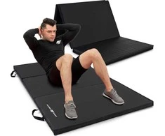 Sulankstomas kietas gimnastikos kilimėlis su „Velcro“ užsegimais, 180 x 90 x 5 cm, juodas – „Marbo Sport“