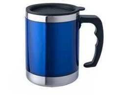 Termo puodelis BasicNature Stainless Steel Beaker MUG, 0.42L, mėlynas