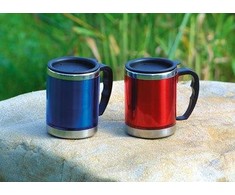 Termo puodelis BasicNature Stainless Steel Beaker MUG, 0.42L, raudonas