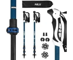 TK8601 MĖLYNOS NILS ALIUMINIO TREKINGO LAZDOS