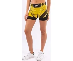 UFC Venum Authentic Fight Night moteriški MMA šortai, siauras kirpimas, geltoni