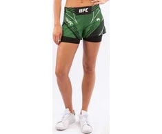 UFC Venum Authentic Fight Night Women's Shorts - Short Fit - Žalias