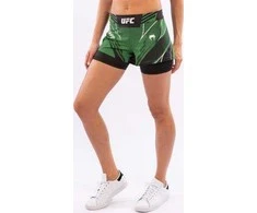 UFC Venum Authentic Fight Night Women's Shorts - Short Fit - Žalias