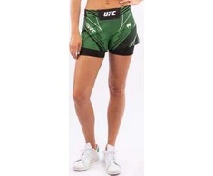UFC Venum Authentic Fight Night Women's Shorts - Short Fit - Žalias