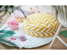Vaikiškas pufas Wigiwama Mustard Herringbone