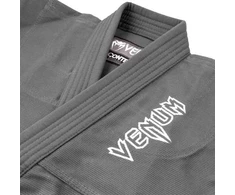 BJJ kimono Venum Contender Kids su baltu diržu, pilkas