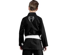 Venum Contender vaikiškas BJJ kimono (su nemokamu baltu diržu) – juodas