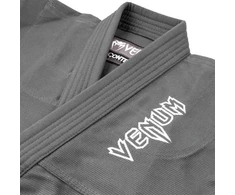 BJJ kimono Venum Contender Kids su baltu diržu, pilkas
